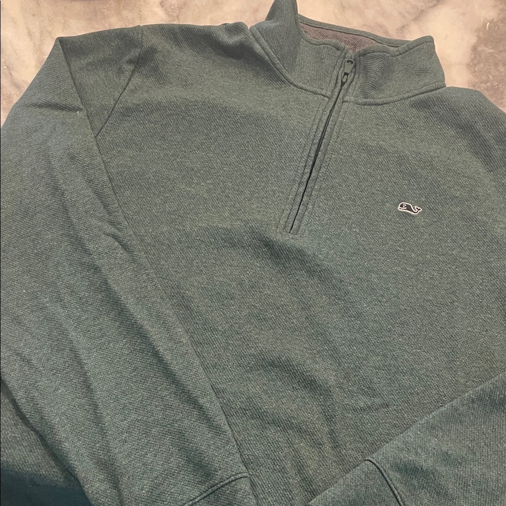 Vineyard Vines Forest Green Zip-Up Sweater